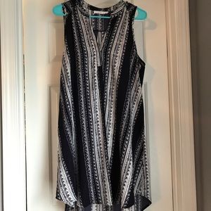 Lush Navy and White Shift Dress